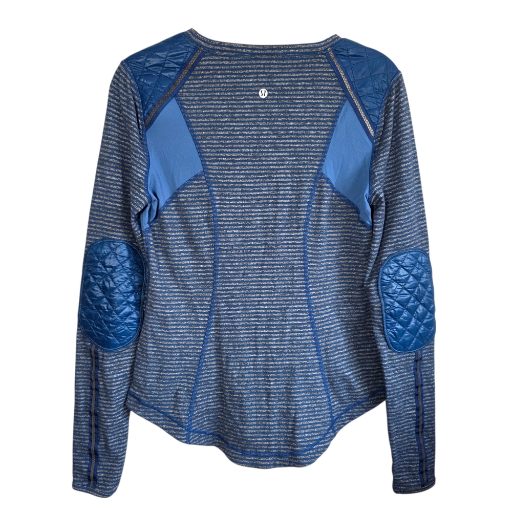 Lululemon Run: Ice Queen Long Sleeve Slope Stripe Limitless Blue 8 - Picture 6 of 9